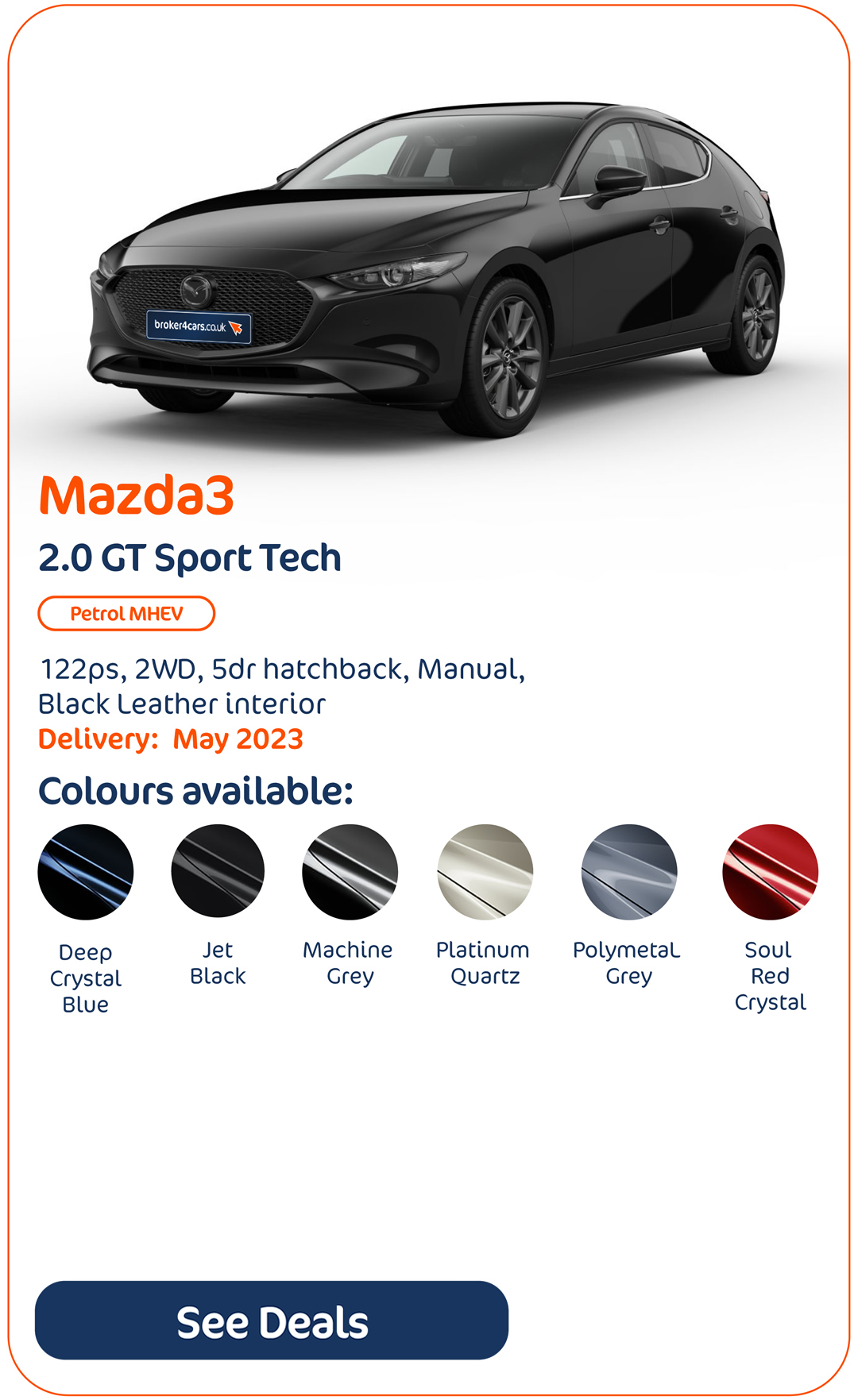 Mazda3 2.0 GT Sport Tech - Click to Enquire